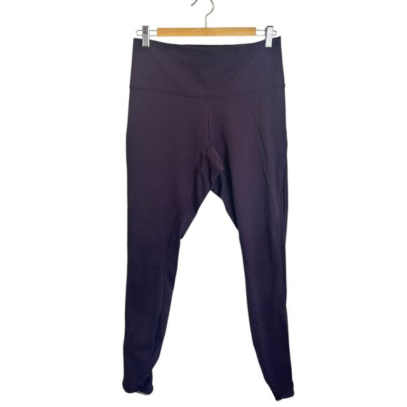 Lululemon Purple Wonder Under Leggings Contrast Sz 10 Yoga Pants Skinny Mic Rise - Picture 1 of 5